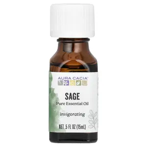 Aura Cacia Pure Essential Oil, Sage, 0.5 fl oz (15 ml)