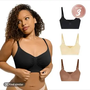 3 in 1 Wireless Sculpt Bra Comfort Bralettes No Underwire Unlined Cami Bra Seamless Tshirt Bras Sports Bra