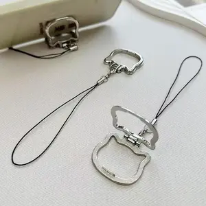 Metal Phone Holder Convenient Pendant Car Mount Universal Grip Stand Clip On Dashboard Strong Adhesive Portable Phone Ring Kickstand
