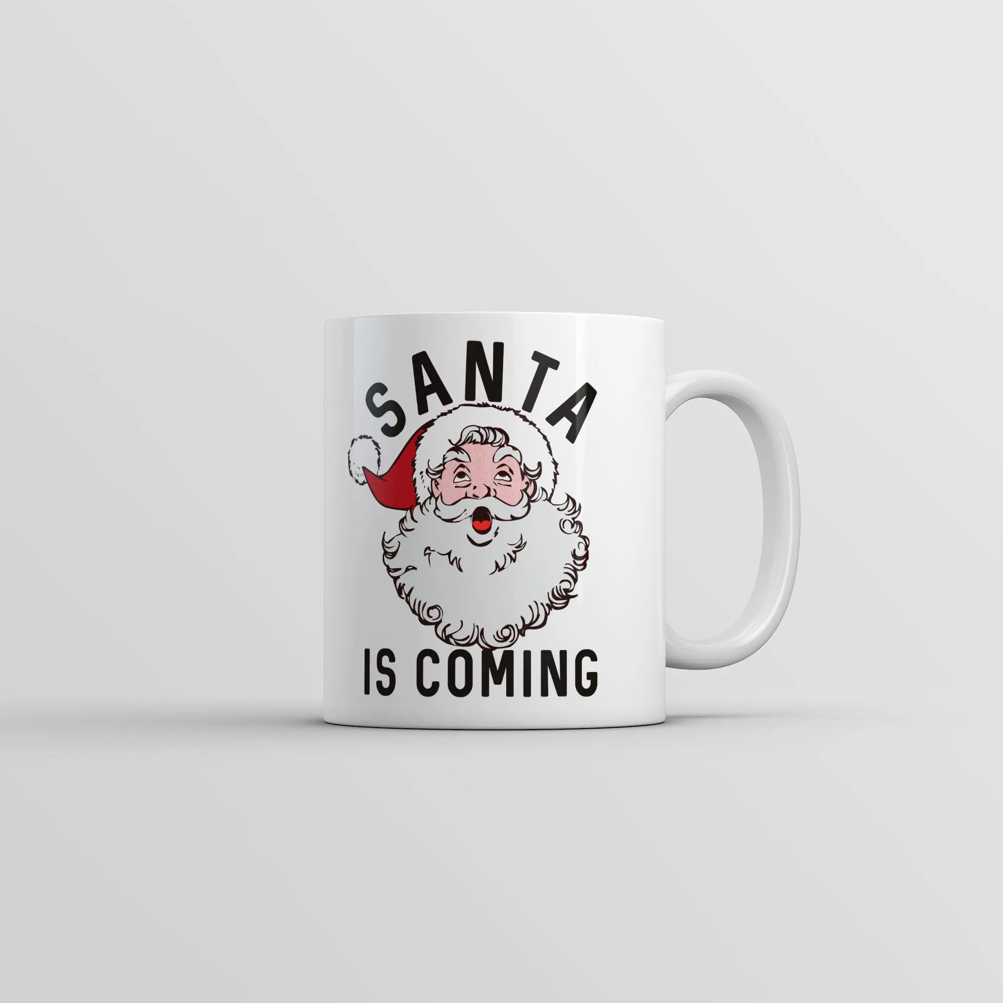 Santa Is Coming Mug Funny Adult Christmas Novelty Coffee Cup - 11oz Funny Coffee Mugs Ceramic Printed Drinkware Cup