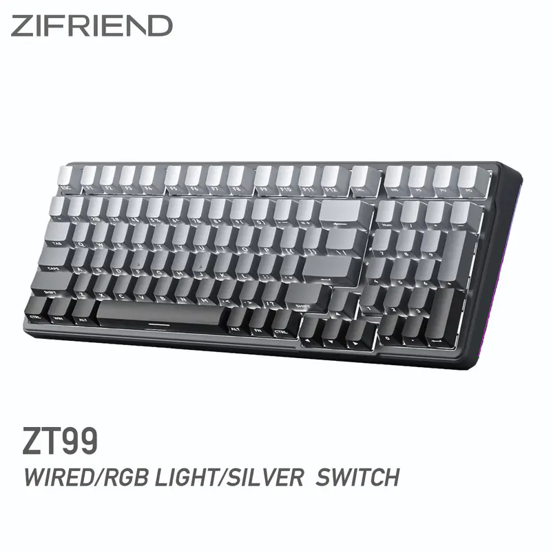 Zifriend ZT99 Creamy Mechanical Keyboard - 99-Keys with Numpad, 5