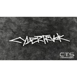 All Metal - Stainless Steel Cybertruck graffiti Badge