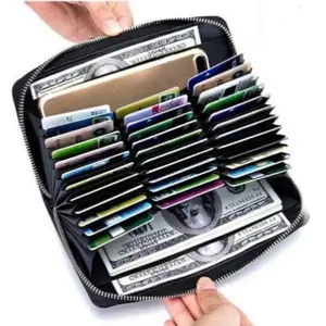 Men's Women's RFID Blocking Leather Credit ID Card Holder Capacity Wallet Clutch