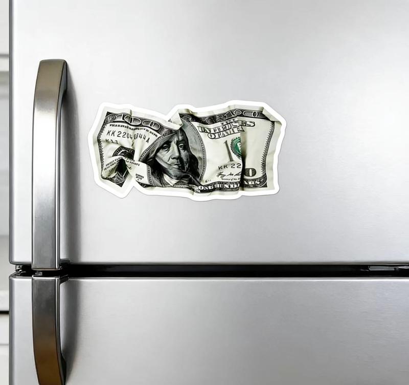 Pleated Dollar Bill Car Stickers Decorative Scratch Hiding Vehicle Decals for Stylish Car Accessories