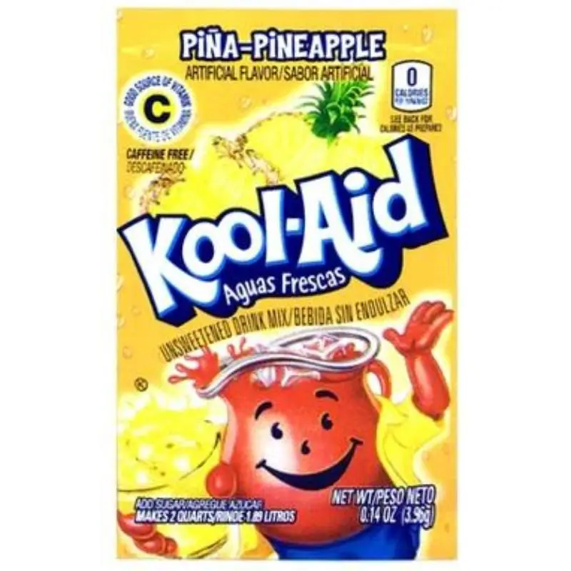 24-Pack Kool-Aid Pina Pineapple Beverage Mix Powder - Bulk Tropical Hydration Drink, Koolaid Pineapple Drink, Pineapple Koolaid