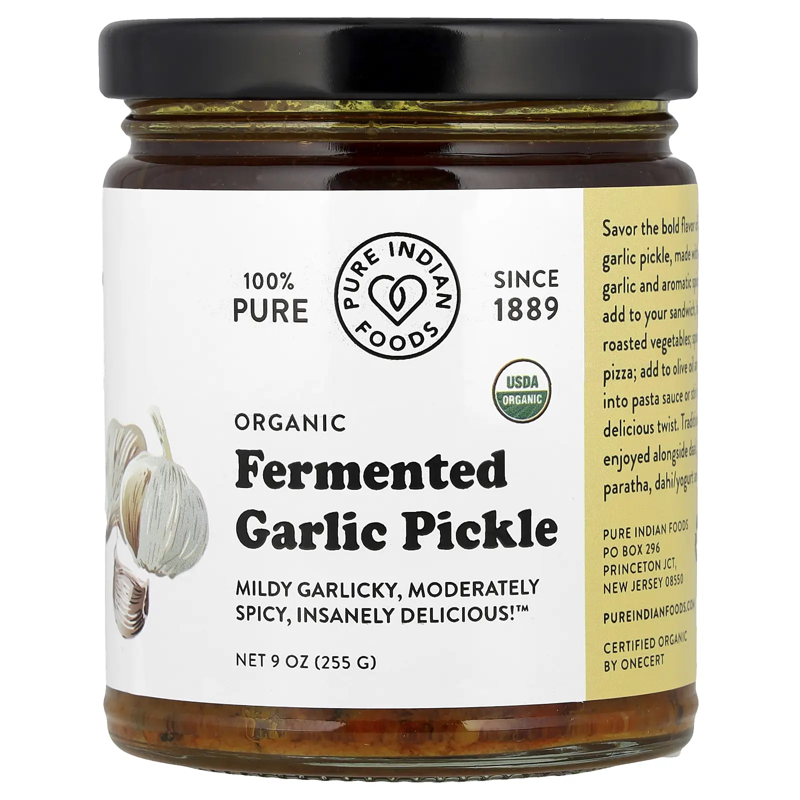 Pure Indian Foods Organic Fermented Garlic Pickle, 9 oz (255 g) Pure Indian Foods Organic Fermented Garlic Pickle, 9 oz (255 g)