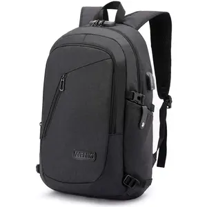 WENIG Anti-Theft Travel Laptop Backpack with USB Charging Port Lock,Water Resistant Slim Work Computer Bag for Men College Bookbags Fits 15.6 Inch Laptop
