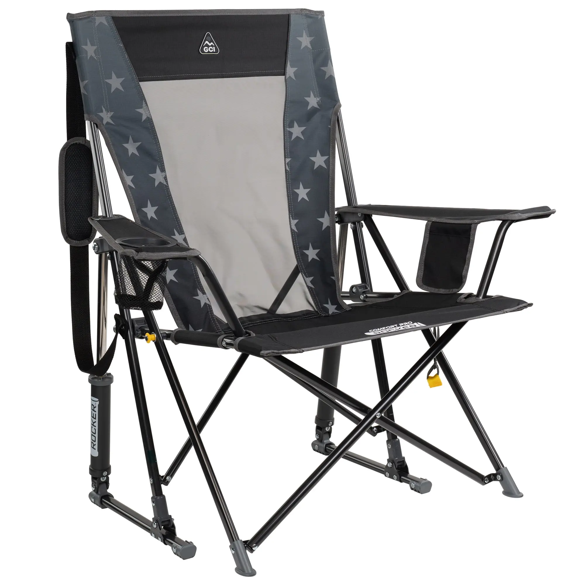 GCI Outdoor Comfort Pro Rocker Foldable Rocking Camp Chair with Mesh Backrest