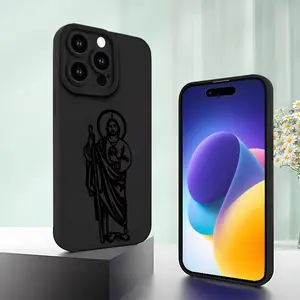 Matte Mobile Phone Case with a St. Jude Design, Offering 360-Degree Protection for Iphone Models 11 Through 17 Pro Max,  X/XS,  Plus,  Making It an Ideal Gift. Black Cover Protector