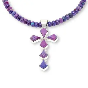 Mine Finds by Jay King Purple Composite Turquoise Pendant with Beaded Necklace