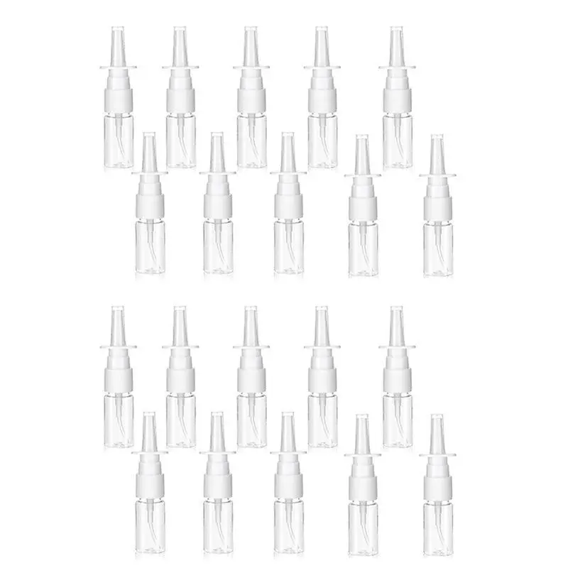 20Pcs Nasal Bottle, 10ML Clear Small Empty Nose Bottle Reusable Fine Mist Sprayers for Travel