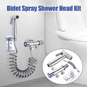 Toilet Shower Wc Hand Held Spray Portable Bidet Toilet Sprayer Dual Control Angle Valve Personal Care Stainless Steel Bidets