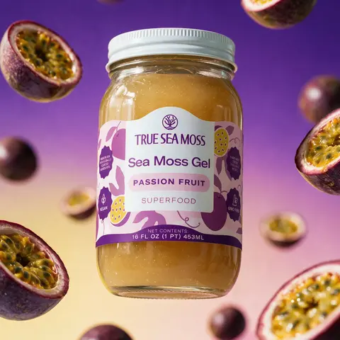 True Sea Moss Passion Fruit Irish Sea Moss Gel – Rich in Essential Minerals & Vitamins – supports overall vitality