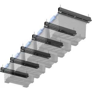 Ceiling Storage Rack, Heavy Duty Overhead Storage Rack for Garage, Adjustable Ceiling Bin Storage System, 6 Sets for 5 Bins, 16 Inch