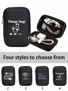 Portable Mini Storage Bag, Phone Charger Data Cable Organizer, Zipper Wallet Style, Digital Bag, Electronics Storage, Wireless Earbuds Case