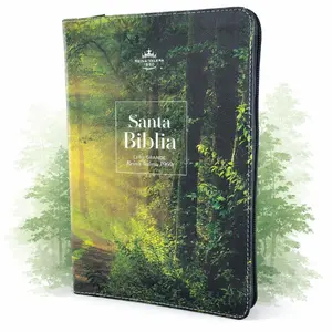 Biblia con Cierre Letra Grande 12 puntos RV60 bosque al amanecer con indice