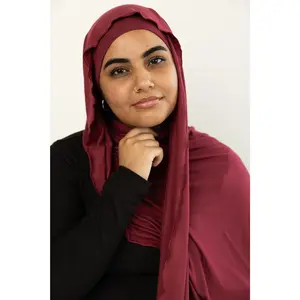 Jersey Hijab - Deep Maroon