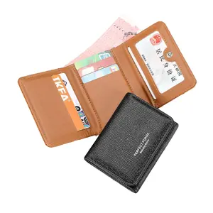 2-in-1 RFID Anti-Degaussing Bifold Card Holder, Compact Minimalist Multi-Slot Wallet for Men and Women, Driver's License Organizer outdoorfun leather black