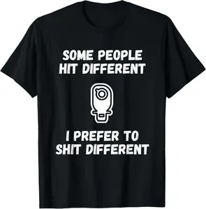 100% cotton Unisex Funny Ostomy Ostomate Patient - Colostomy Shit Different T-Shirt
