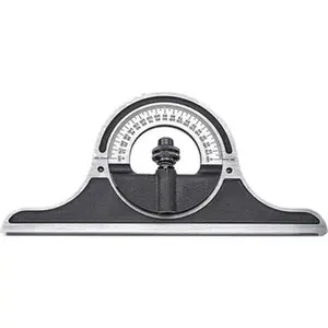 Starrett Combination Square - Office Measuring Supply, 12-24 in Blade, Black Wrinkle Coated Cast Iron Protractor Head (Model 50107)