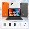 Back to School 10.1" Android 14 Tablet Bundle with Keyboard, 8+256 Storage, Tablet for Reading, Video Streaming, Web Browsing & Everyday Family Use