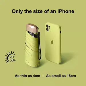 Sun protection sunshade pocket umbrella mini sun protection black plastic parasol