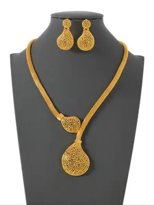Women's Elegant Geometric Design Jewelry Set, Fashion Pendant Necklace & Dangle Earrings, Casual Jewelry Set for Party, Daily Decor, Trendy All-match & Exquisite Jewelry for Birthday Gift, Jewellery Gift Set