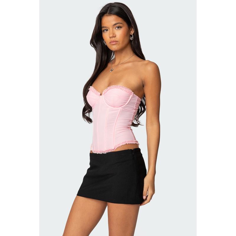 Deirdre Mesh Lace Up Corset