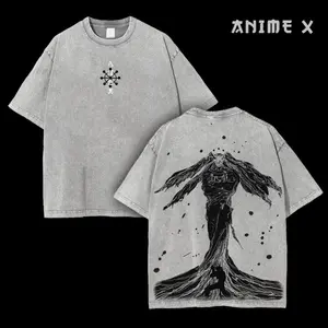 Retro Heavy Limited 90s Demon Shinigami Mahoraga Jujutsu Kaisen Anime Vintage  Washed Tee Unisex Oversize Anime Manga Washed Heavyweight Cotton T-shirt, Gift For Anime Fan