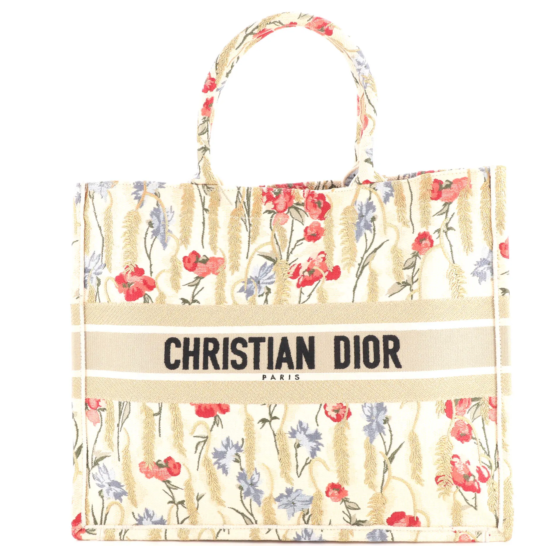Pre-owned Dior Canvas Plain Tote Bags REBAG Christian Book Tote Embroidered Canvas Large by Rebag