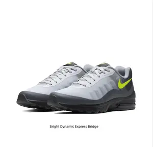 Men's Grey & Volt Mesh Sneakers with Visible Air Cushioning