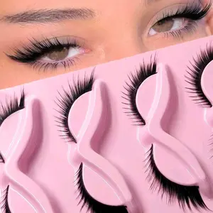 5 Pairs Cat Eye False Eyelashes Fox Eye Angel Faux Mink Lashes Natural Curly Fluffy Full Strip Eyelashes 6D False Eyelashes Natural Makeup Sexy Lashes To Enhance Your Charm Lashes For Date, Travel, Daily, Begginner Friendly Eyelashes, Fake Lashes Cosmetic