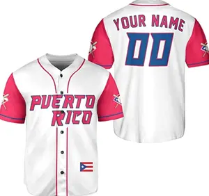 Personalized Puerto Rico Baseball Shirt, Customized Name, Number Puerto Rican Baseball Jersey for Men and Women S-5XL (2XL)