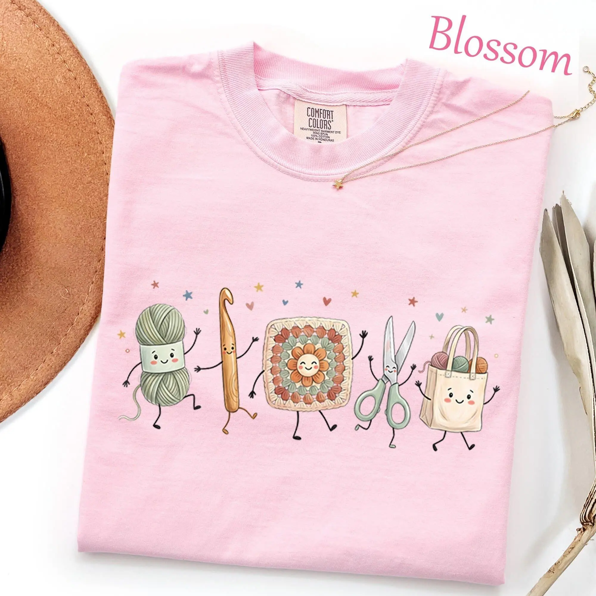 Comfort Colors Crochet Doodles Shirt, Crochet Yarn T-Shirt, Crafting Knitting Shirt, Crochet Retirement Shirt, Yarn Crochet Lover Gift