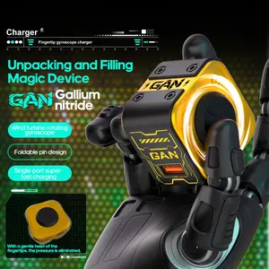 SIFOX Gyro Charger - Innovative Finger-Press Stress Relief Gyro USB-A Super-fast Charger with Multiple-Interface 65W Fast Charging Cable - Suitable for iPhone/Samsung Mobile Phones, Tablets, Game Consoles, Smartwatches, Compatible with Multiple Devices