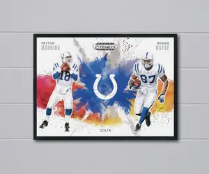 Prizm 2026 Colorblast Duos Peyton Manning/Reggie Wayne 12x17 Poster Colts