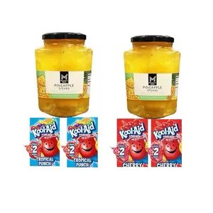 Viral Kool-Aid Infused Pineapple Spears Bundle (2 Jars) - 2 Flavors: Tropical Punch & Cherry