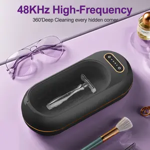 Ultrasonic Jewelry Cleaner,Portable USB Makeup Brush Cleaner，Automatic Makeup Brush Cleaning Tool, Fast & Efficient Deep Cleaning, Portable for Travel & Home Use, 48KHz Ultrasonic Cleaner Machine for Jewelry, Eyeglasses, Rings, Watch Strap, Dentures-Dual