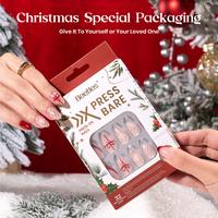 Short Almond 【Christmas Bow】16Sizes 32Pcs