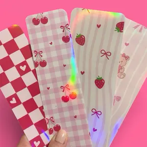 Valentine’s Day Bookmarks 2 x 6” Vibrant Detailed Print on Premium Glossy Photo Paper Holographic Laminated for Sturdiness Perfect Book Lover Accessory
