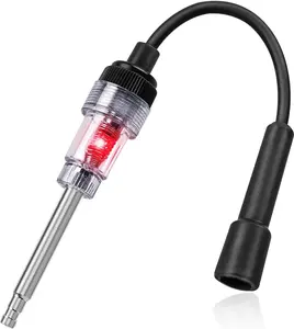 Inline Spark Plug Tester with Straight Boot, Easy-to-Use Engine Ignition Tester Light, Small Armature Diagnostic Tool for Automotive Cars, Lawnmowers