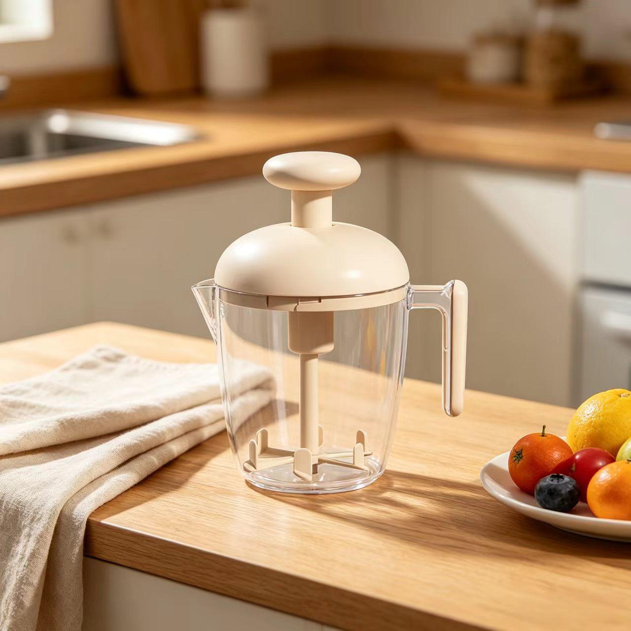Hand-Press Egg Beater Cup – Whisk, Strain & Whip Effortlessly!