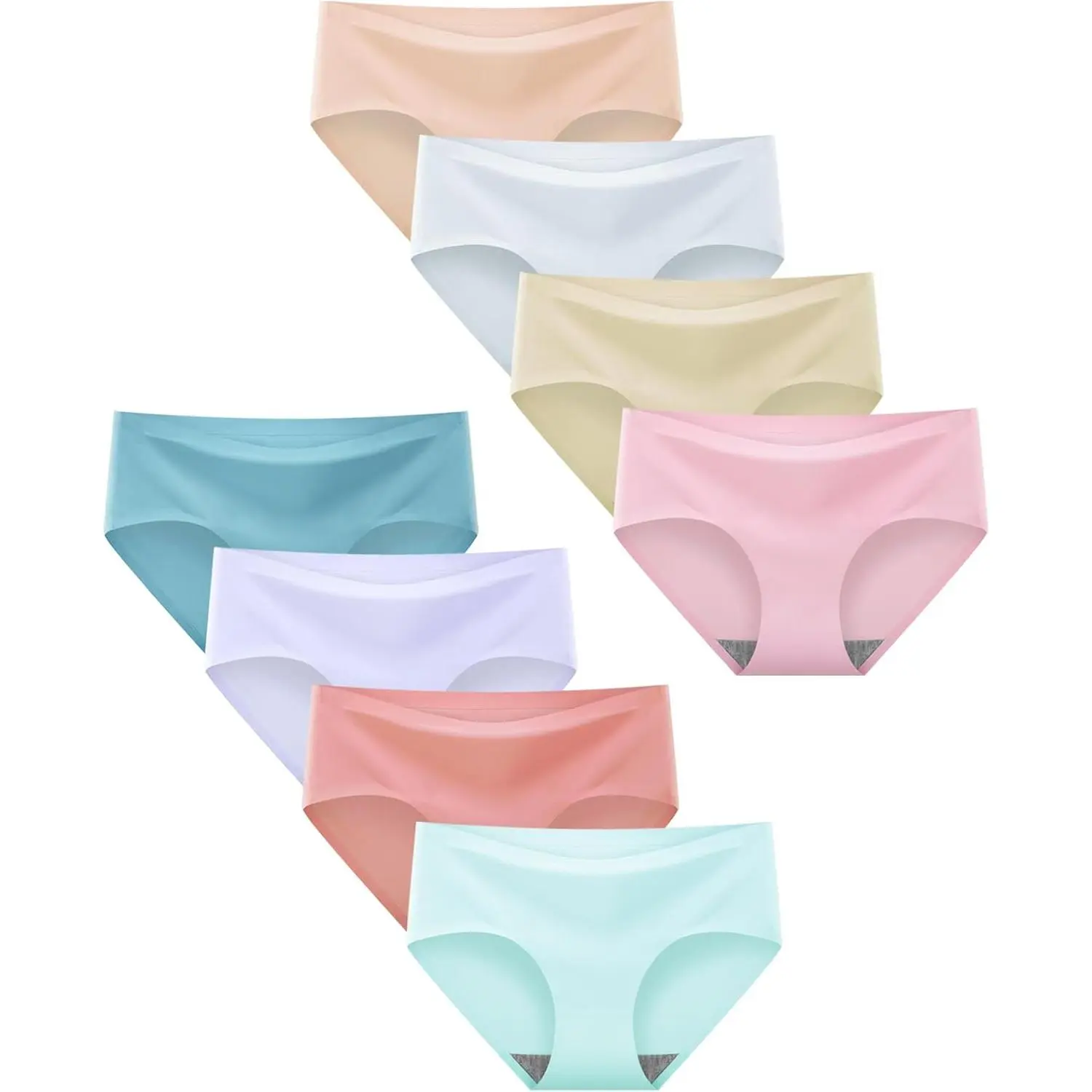 Teenage Girls' Seamless Invisible Pull-On Panties - Breathable, Lightweight, Snug-Fitting, Elastic, Plus Size, Multi-Size, Multi-Pack Underwear for Confidence Boost