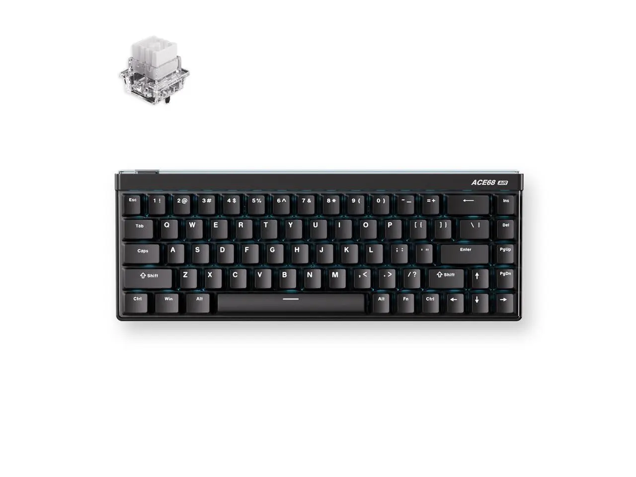 MCHOSE ACE 68 Air 65% Magnetic Switch Wired Gaming Keyboard, Rapid Trigger Hall Effect Keyboard with Adjustable Actuation Hot Swap RGB Snap Tap Hyper-Fast 8K Hz Polling Rate (Aurora Black)