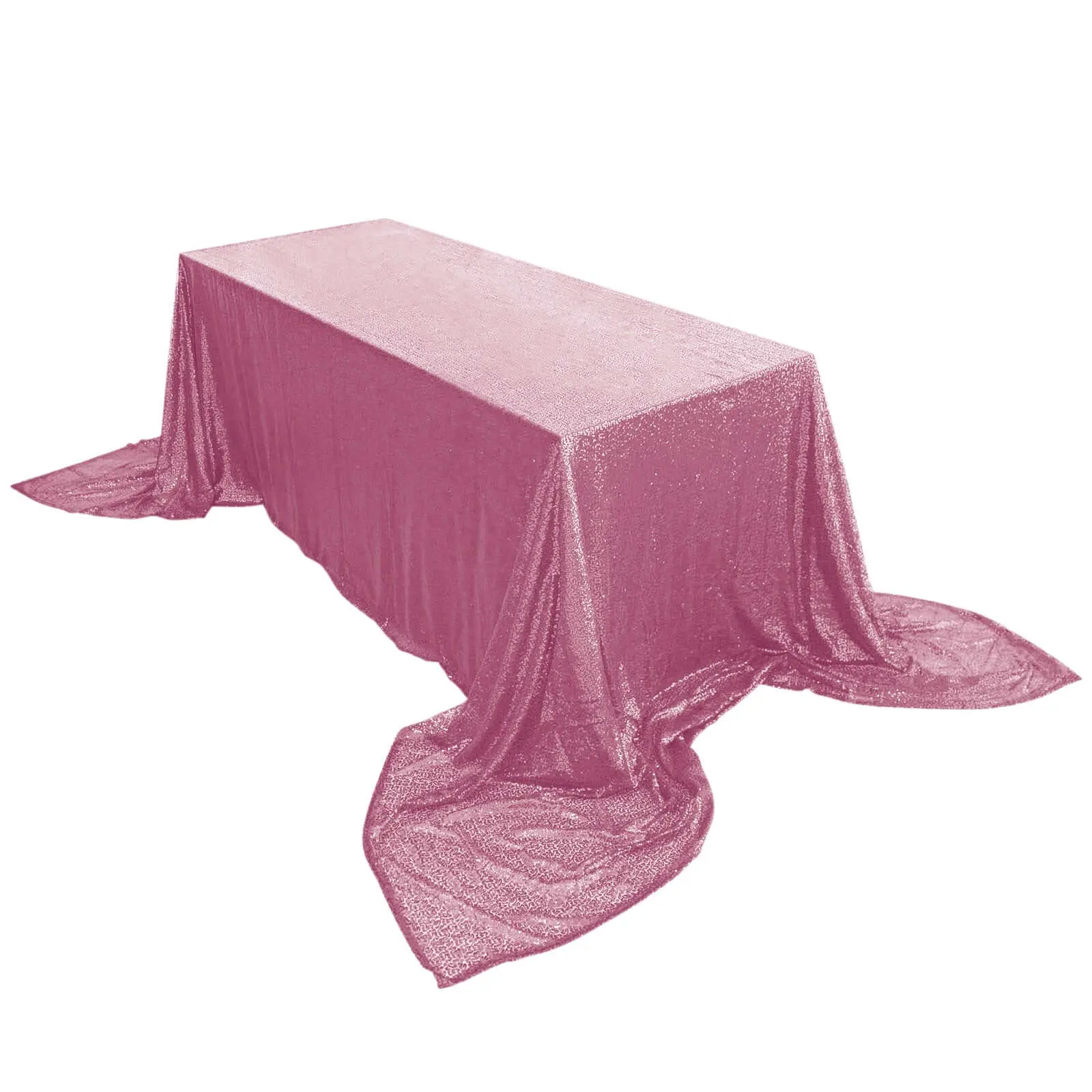 Glamorous Sequin Rectangle Tablecloth, 90"x156" Pink Seamless Glitter Table Cover for Decoration, Party Decor, Birthday Party Decorations, Glitter Tablecloths