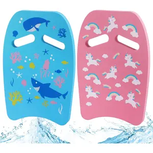 2pcs Kids Kickboard - Swimming Training Aid Kick Board with Handrail Hole, Swim Lessons Equipment for Beginners Aged 3-10, Perfect for Summer Pool Party Training