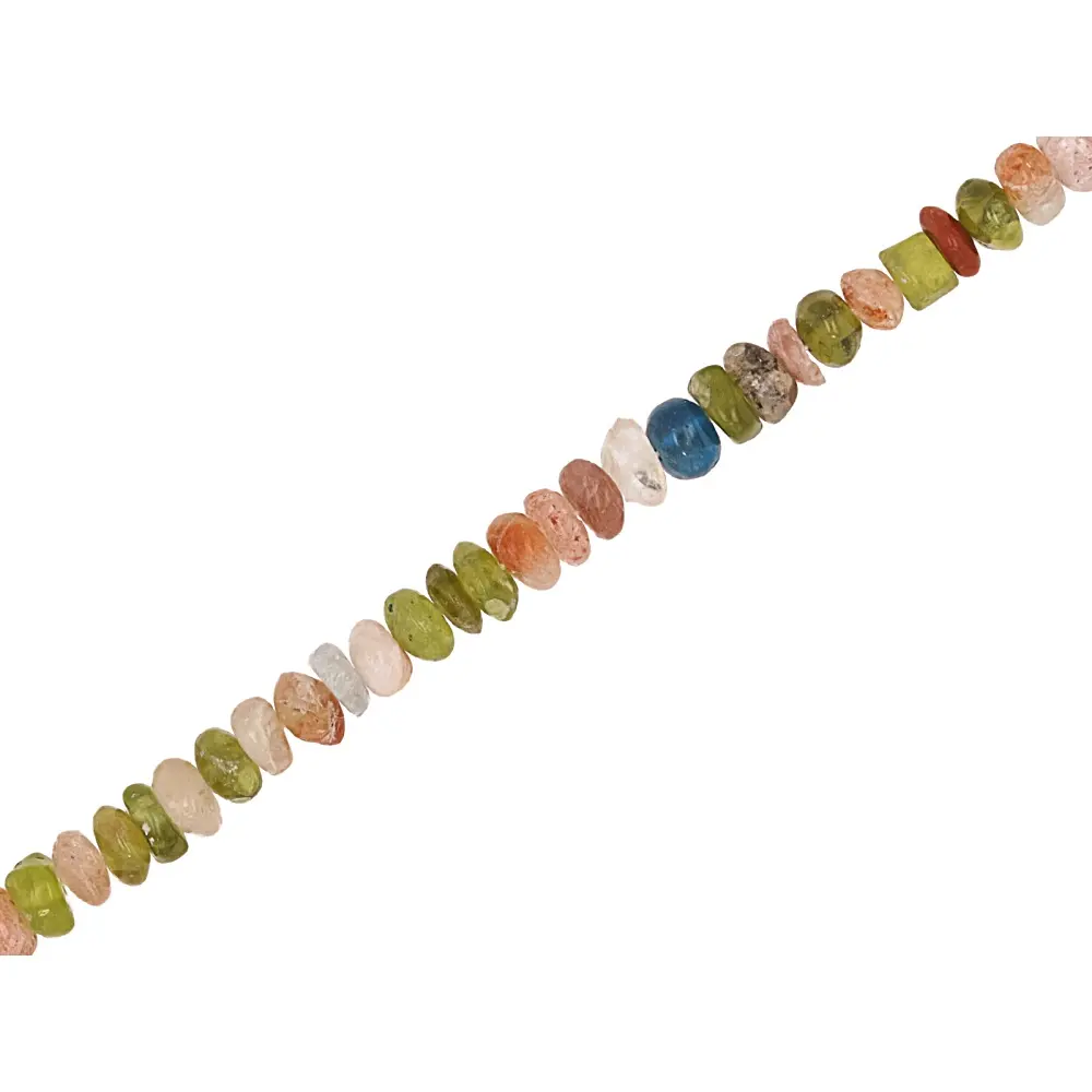 JTV Multi-Stone 4-5mm Faceted Rondelle Treasure Bead Strand Approximately 13" in Length