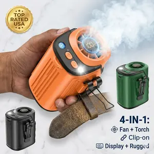 Portable Hands-Free Waist Clip Fan ️ 5000 mAhWearable Cooling Fan with LED Light, 5000mAhUSB Rechargeable & Strong Airflow. The Best Summer Companion for Outdoor Work!