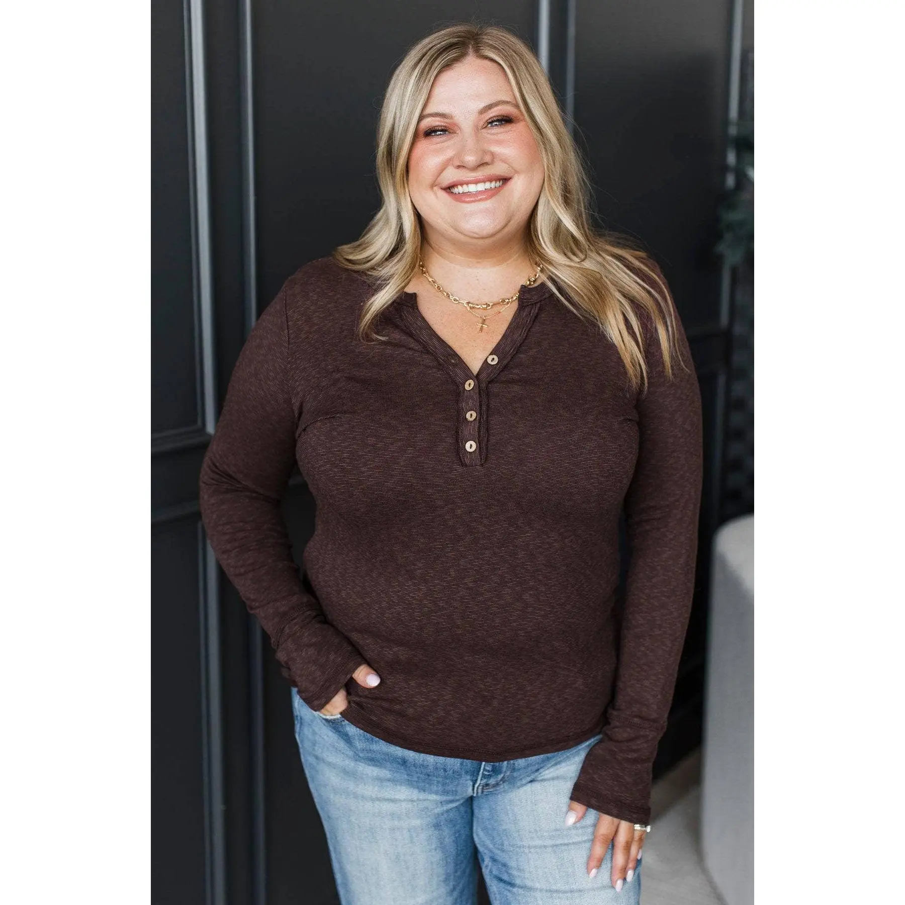 Women's Unapologetic Plum Brown Longsleeve Blouse - Fit, Lightweight Shirts for Women, Cotton, Longsleeves, Brown Blouses & Shirts