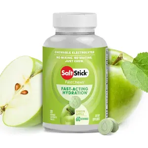 Electrolyte Fast Chew Tablets for Hydration Running Endurance and Muscle Support Green Apple Flavor 120 Count